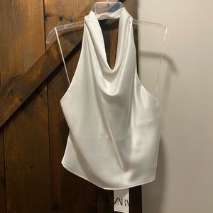 Zara halter top silk shirt